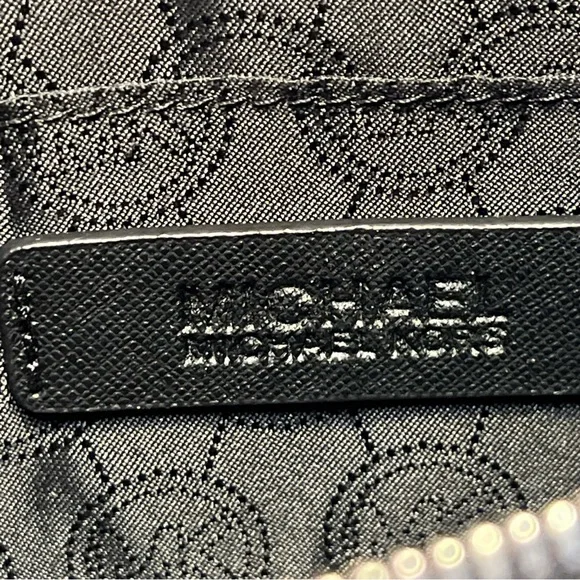 Michael Kors Black Saffiano Leather Studded  Clutch Silver Color Hardware NWOT - Picture 5 of 9